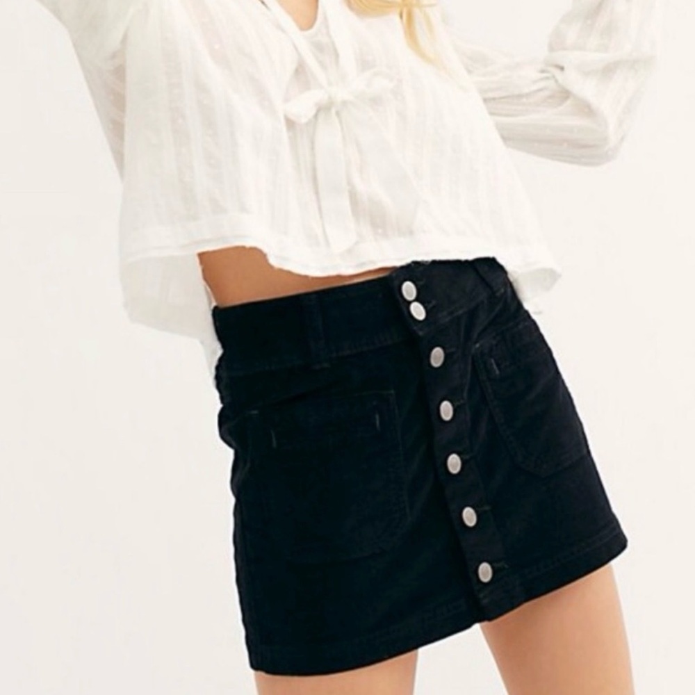 We The Free Corduroy Mini Skirt Button‎ Front 
Size 26